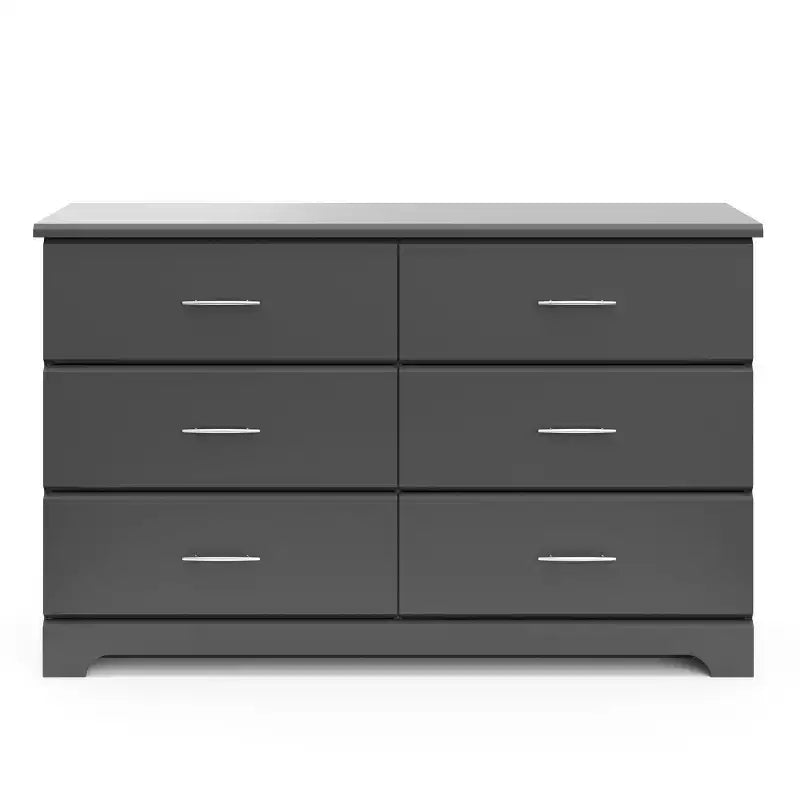 6-Drawer Double Dresser for Nursery or Kids Bedroom