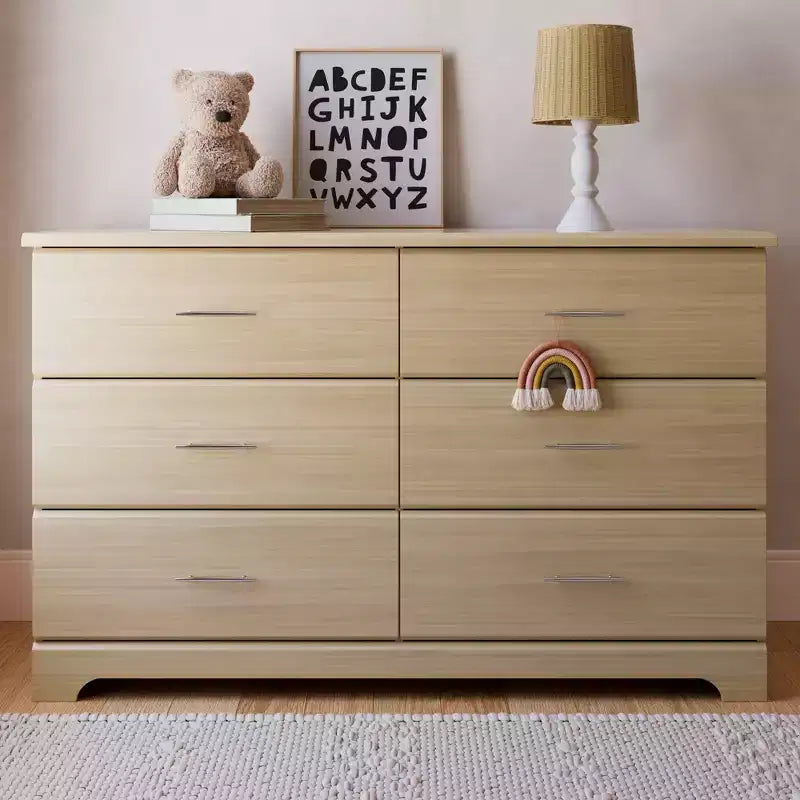 6-Drawer Double Dresser for Nursery or Kids Bedroom
