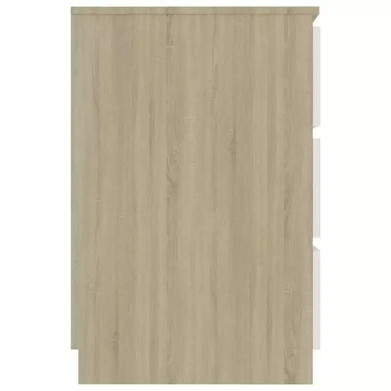 Writing Desk, White Engineered Wood with 6 Drawers