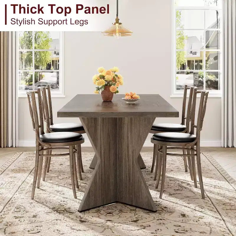 Dining Room Table , 70.9 in Rectangular Kitchen Table Dining Room Furniture with Sturdy Frame, Thickened Long Tabledesk and Dinner Desk