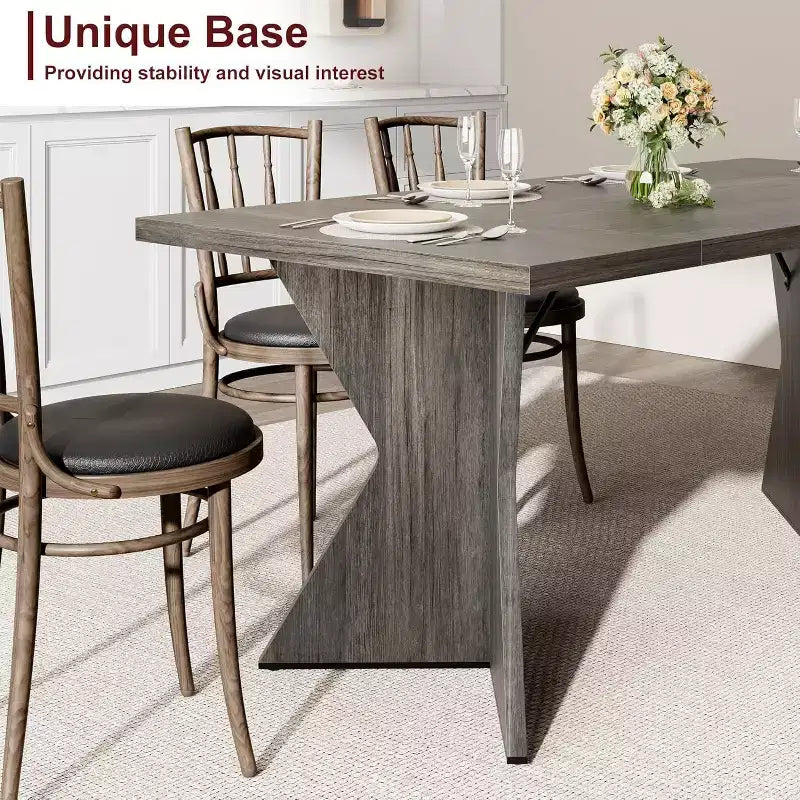 Dining Room Table , 70.9 in Rectangular Kitchen Table Dining Room Furniture with Sturdy Frame, Thickened Long Tabledesk and Dinner Desk