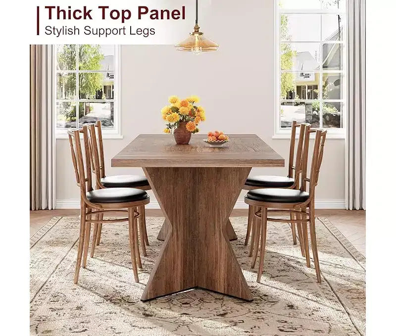 Dining Room Table , 70.9 in Rectangular Kitchen Table Dining Room Furniture with Sturdy Frame, Thickened Long Tabledesk and Dinner Desk