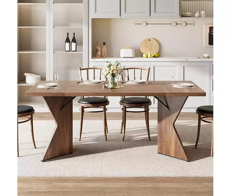 Dining Room Table , 70.9 in Rectangular Kitchen Table Dining Room Furniture with Sturdy Frame, Thickened Long Tabledesk and Dinner Desk