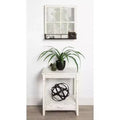 Rectangle Wood Side Table with Drawer and Shelf, 13.5x22x27.75, White