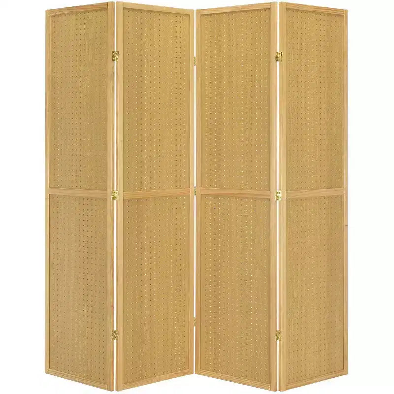 4 Panels Room Divider Folding Screen Pegboard Insert 71 Inches Tall