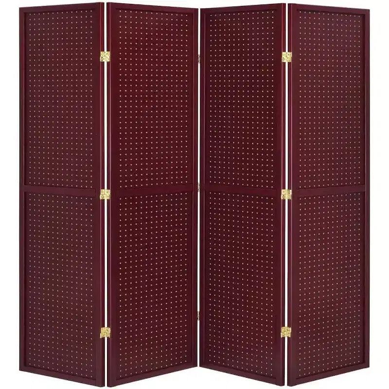 4 Panels Room Divider Folding Screen Pegboard Insert 71 Inches Tall