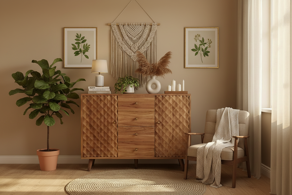 Enriched Walnut Sideboard Scene