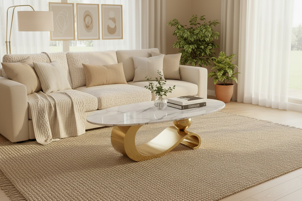 Oval Coffee Table - Enriched Interior Scene